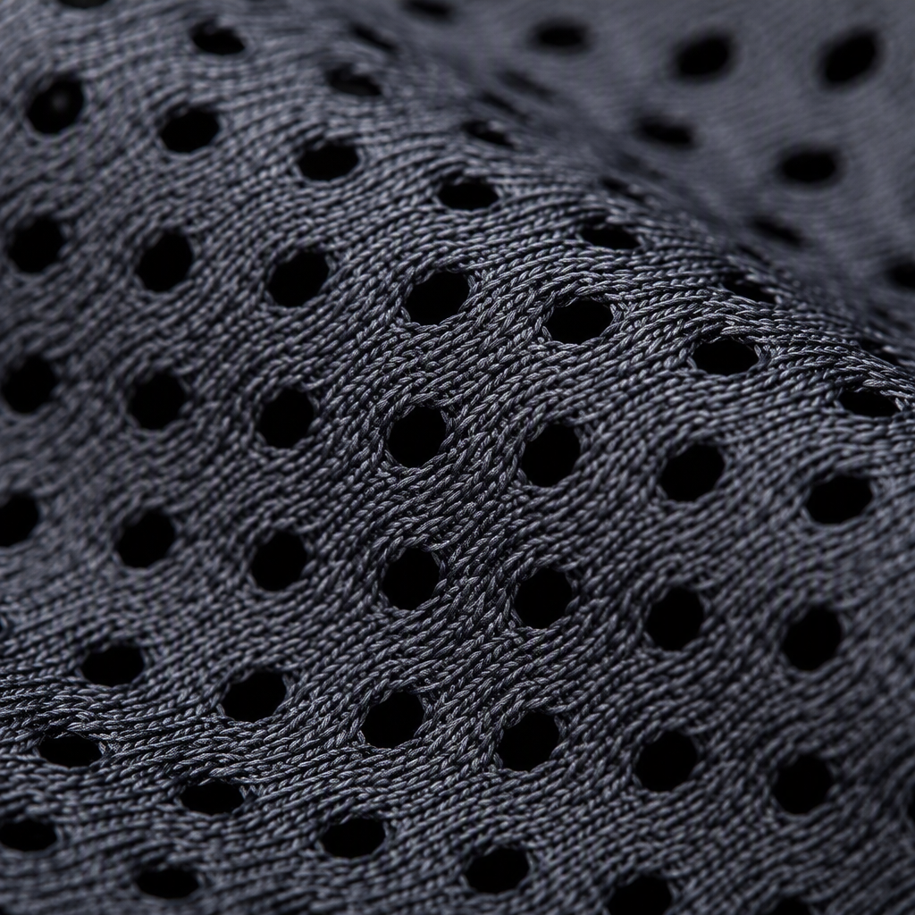 Polyester athletic mesh fabric — moisture-wicking texture close-up