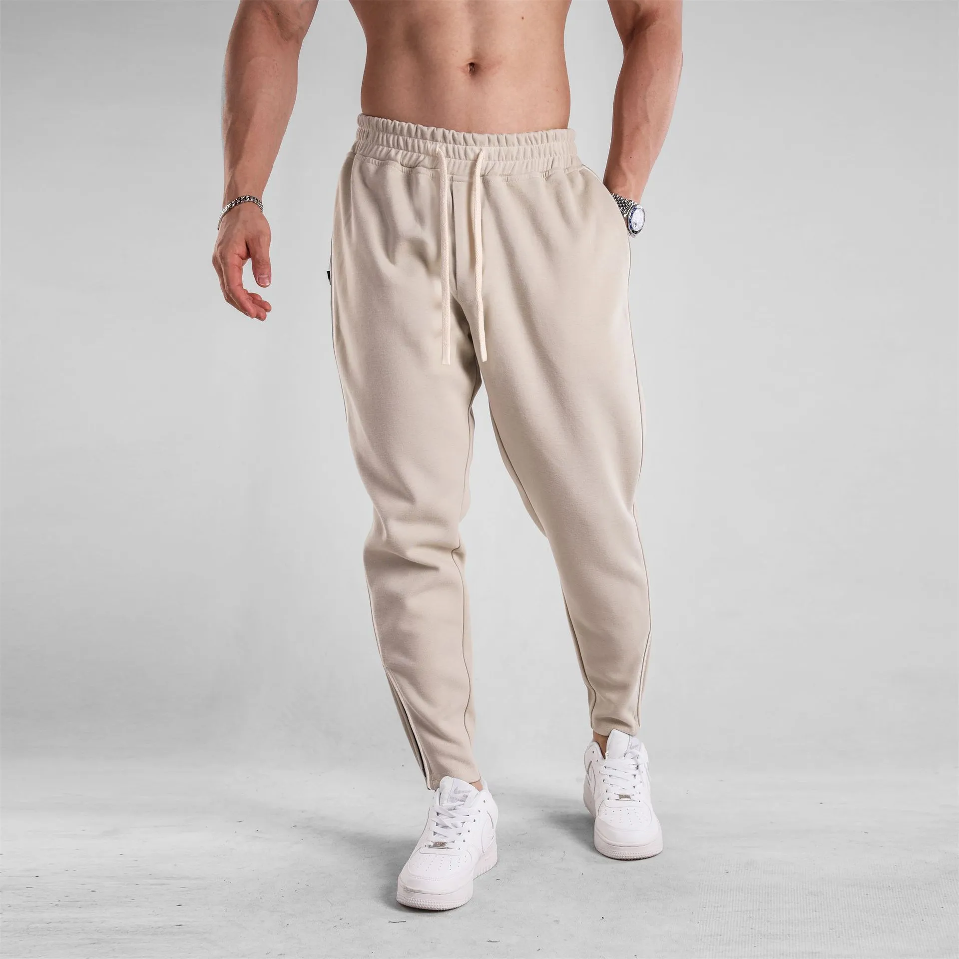Men's drawcord zip joggers
