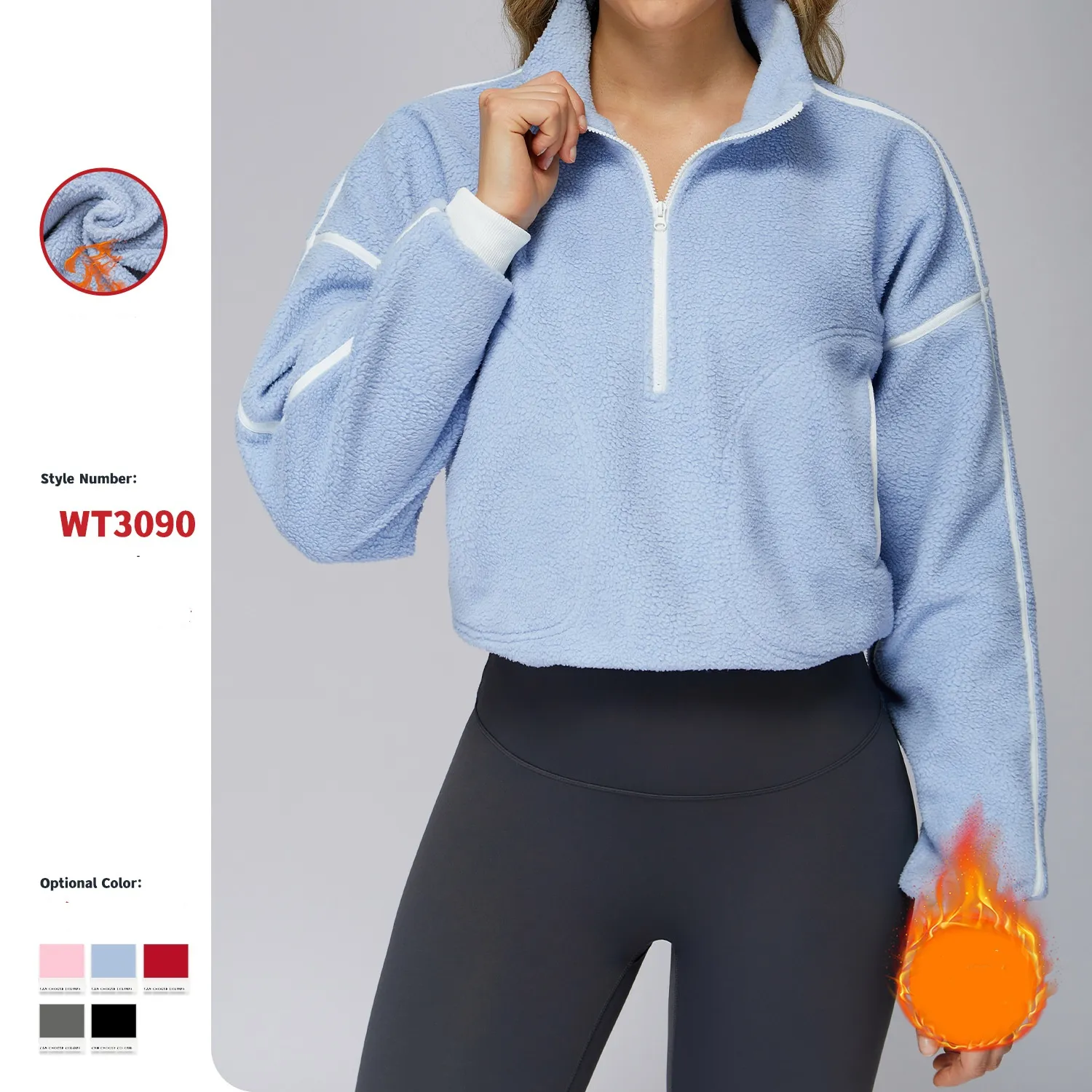 Fleece zip hiking jacket
