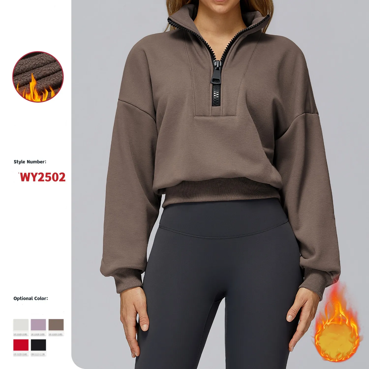 Windproof zip hiking top