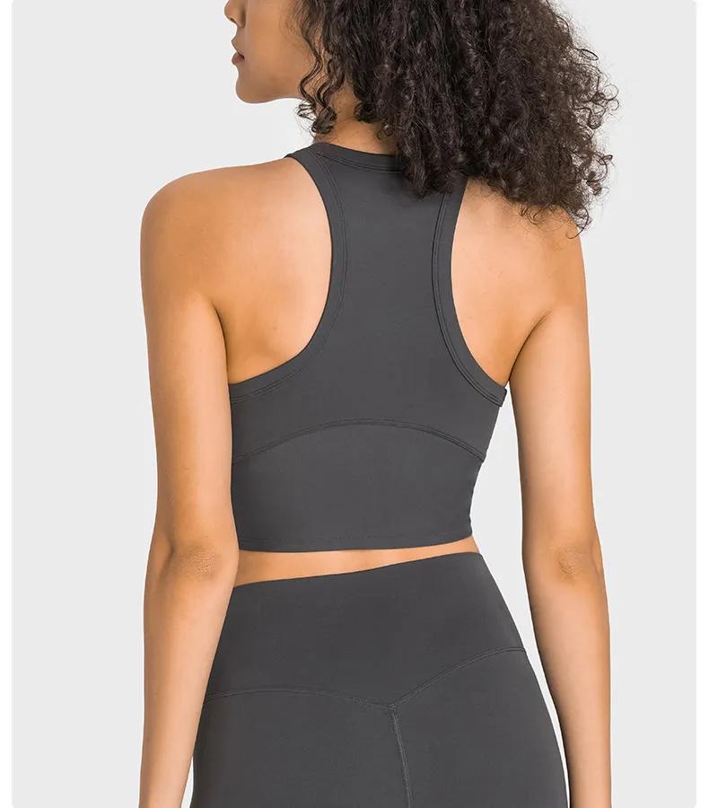 High-support sports bra with built-in padding