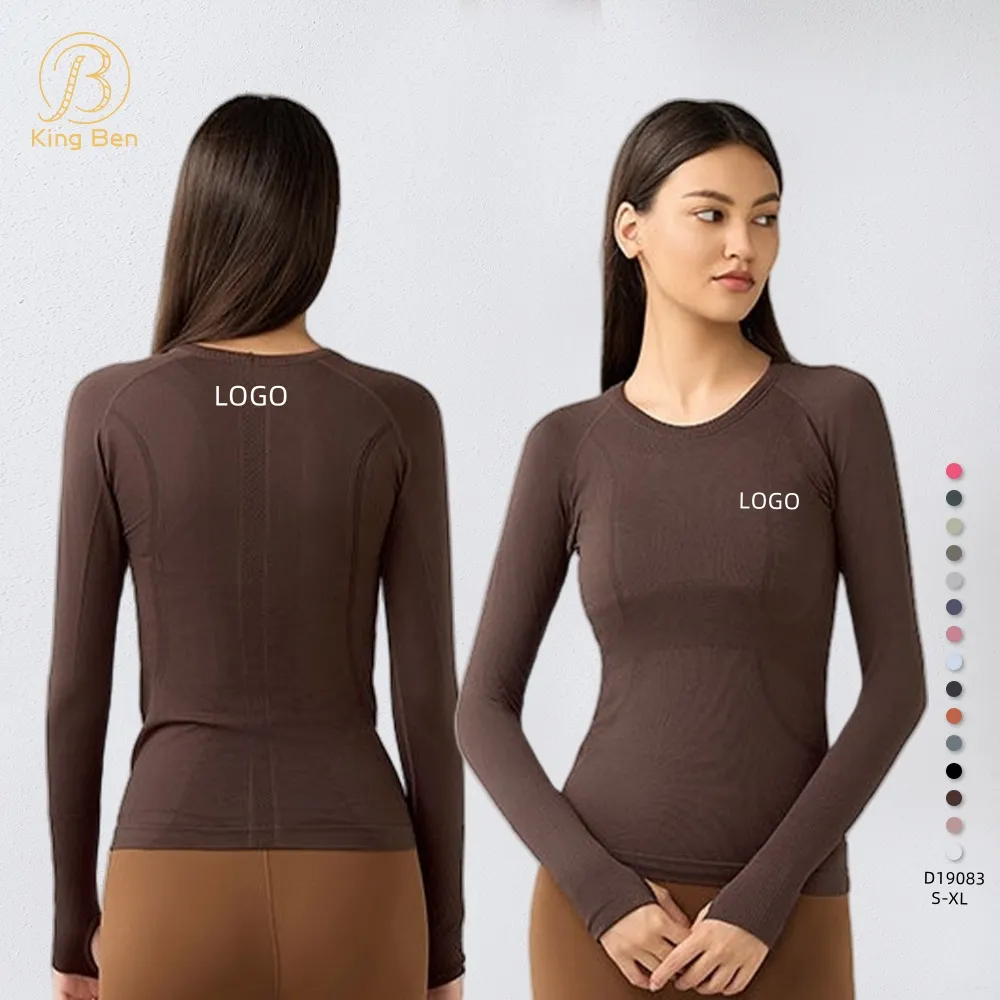 Seamless compression long-sleeve top built for running, cycling and gym training