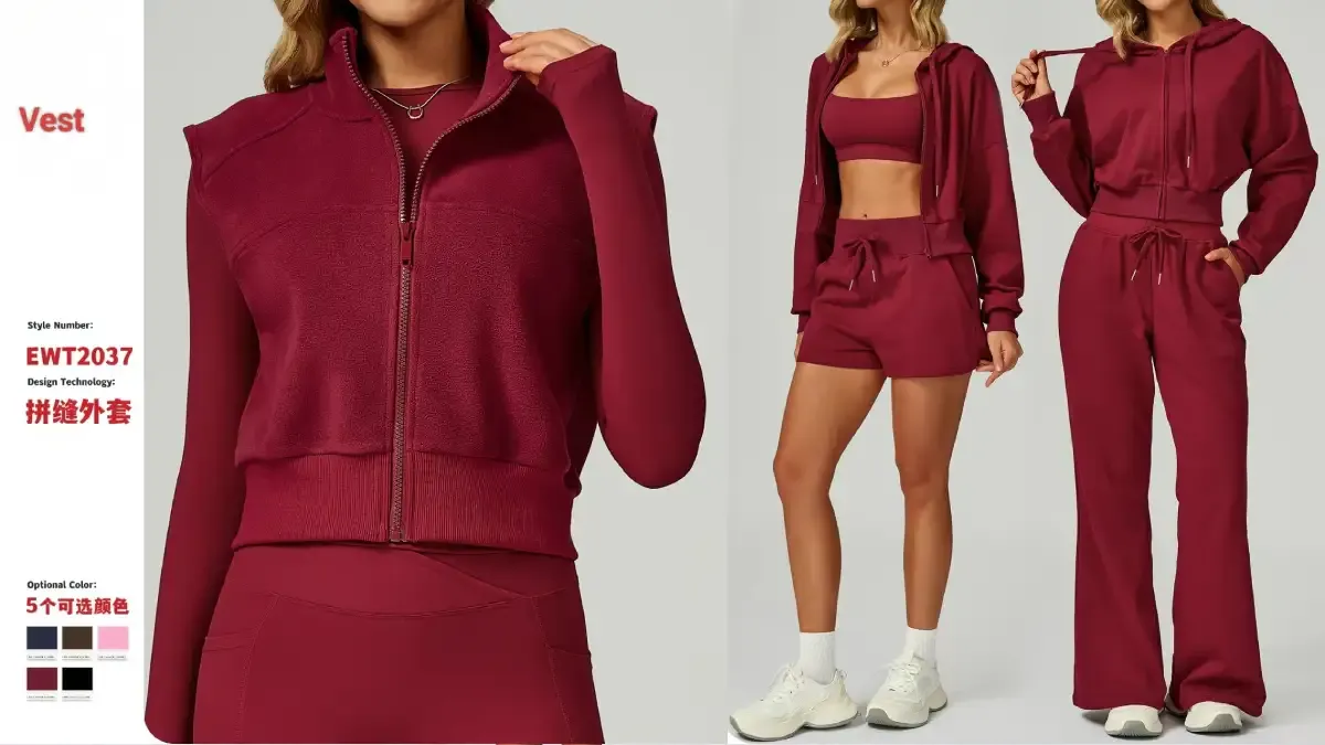 Finished tracksuit with brand labeling — private label example