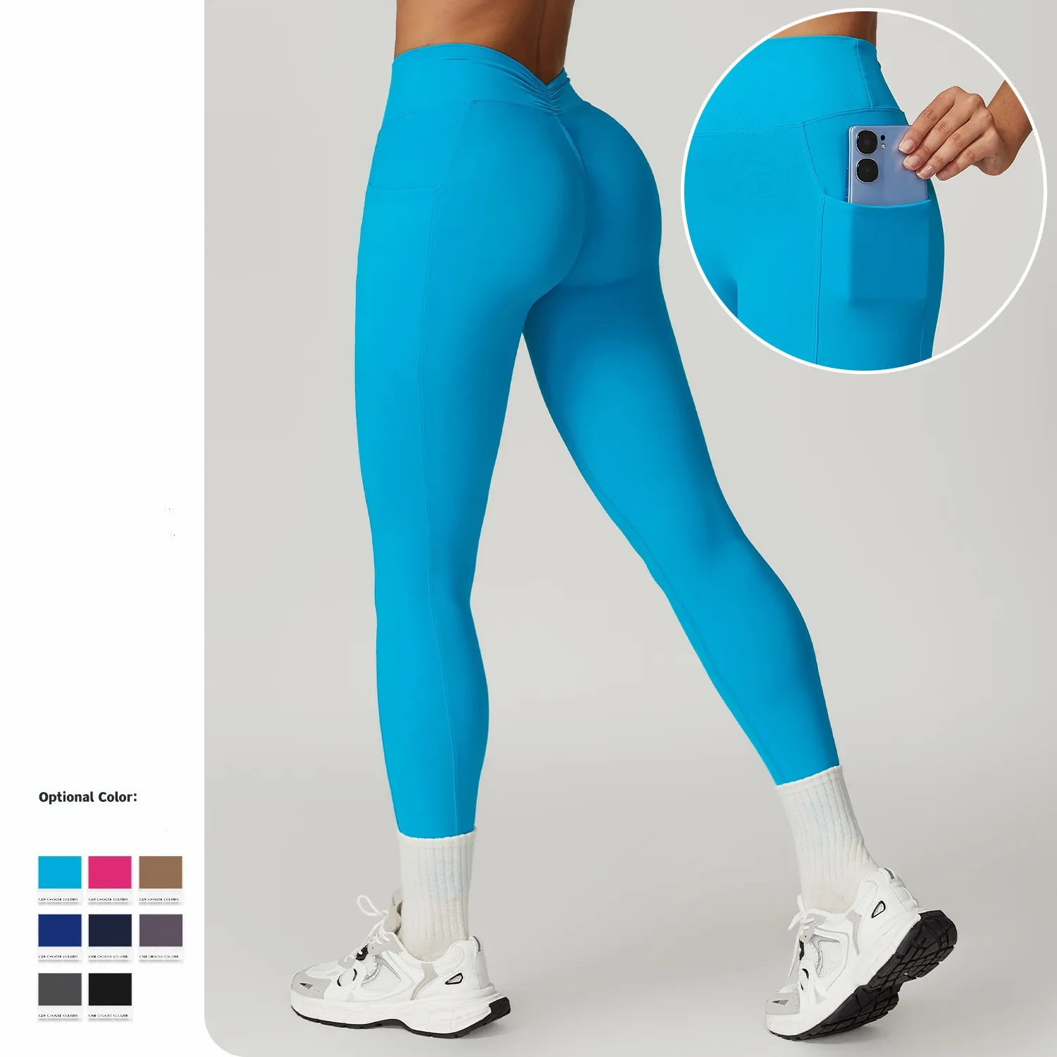MOQ leggings with pockets, a core starter style from Kingben Sports