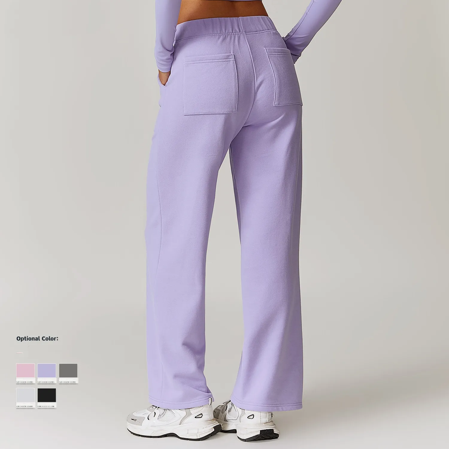 High-waist straight-leg joggers