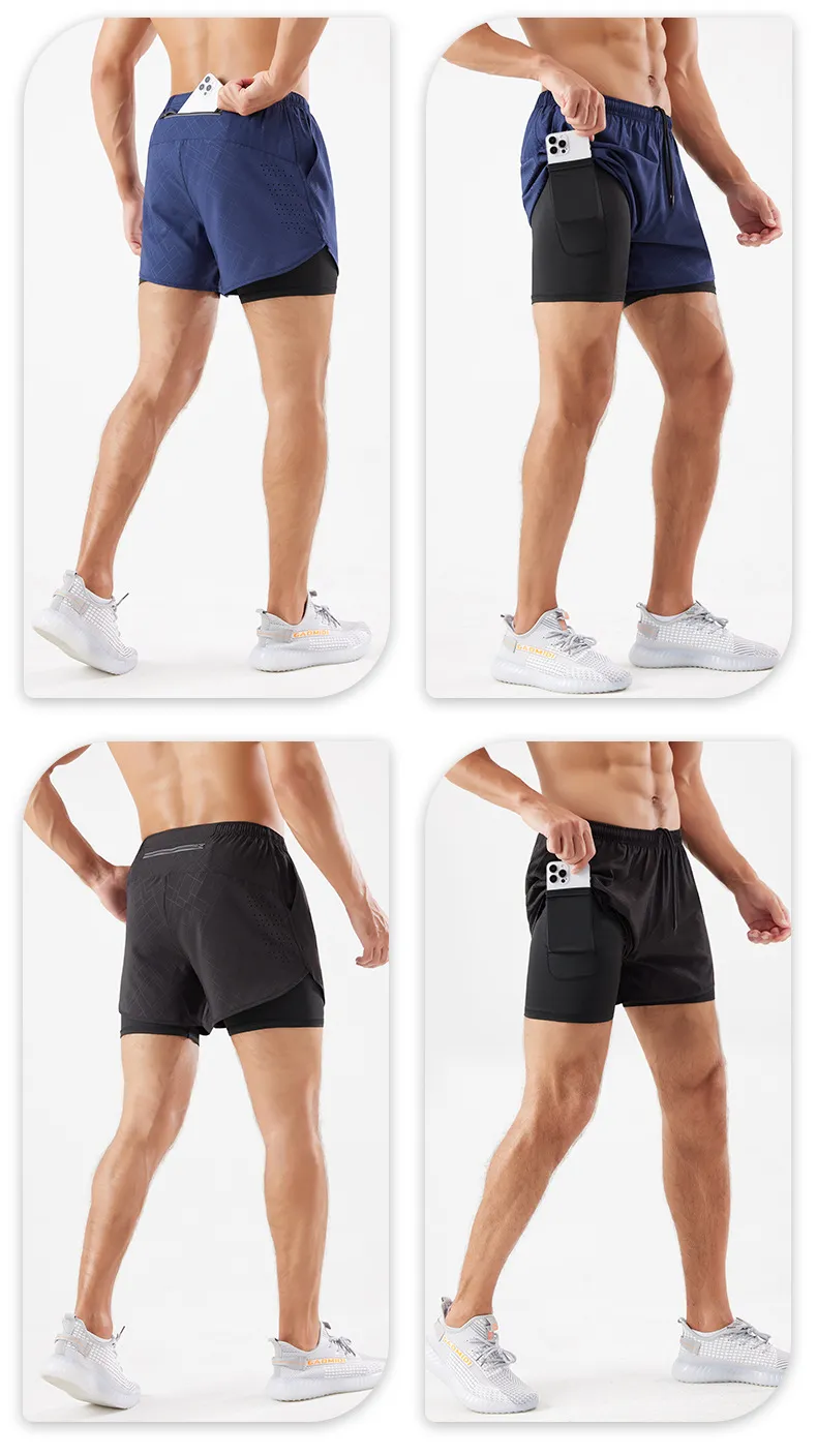 Pocketed two-in-one shorts