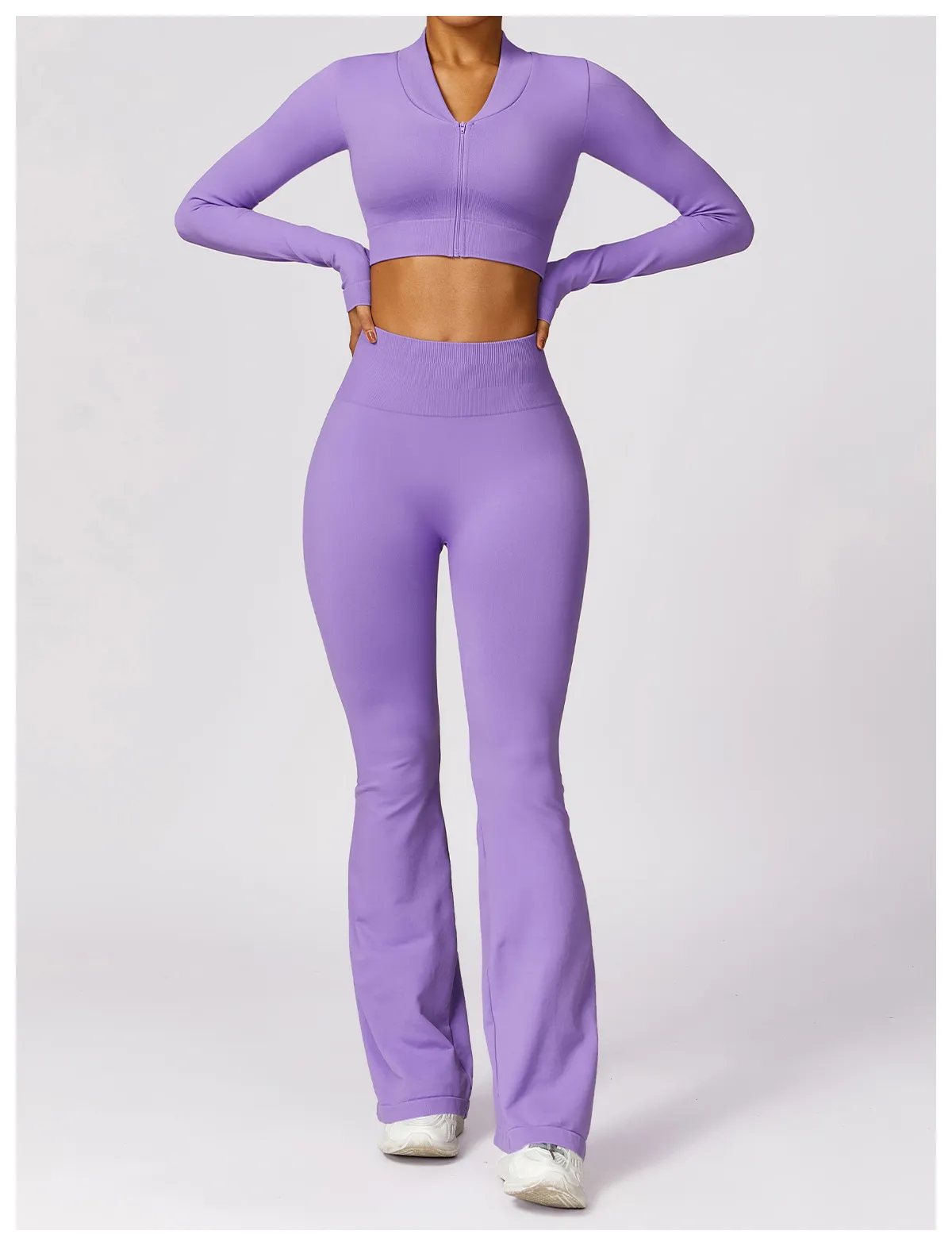 Seamless flared long-sleeve set