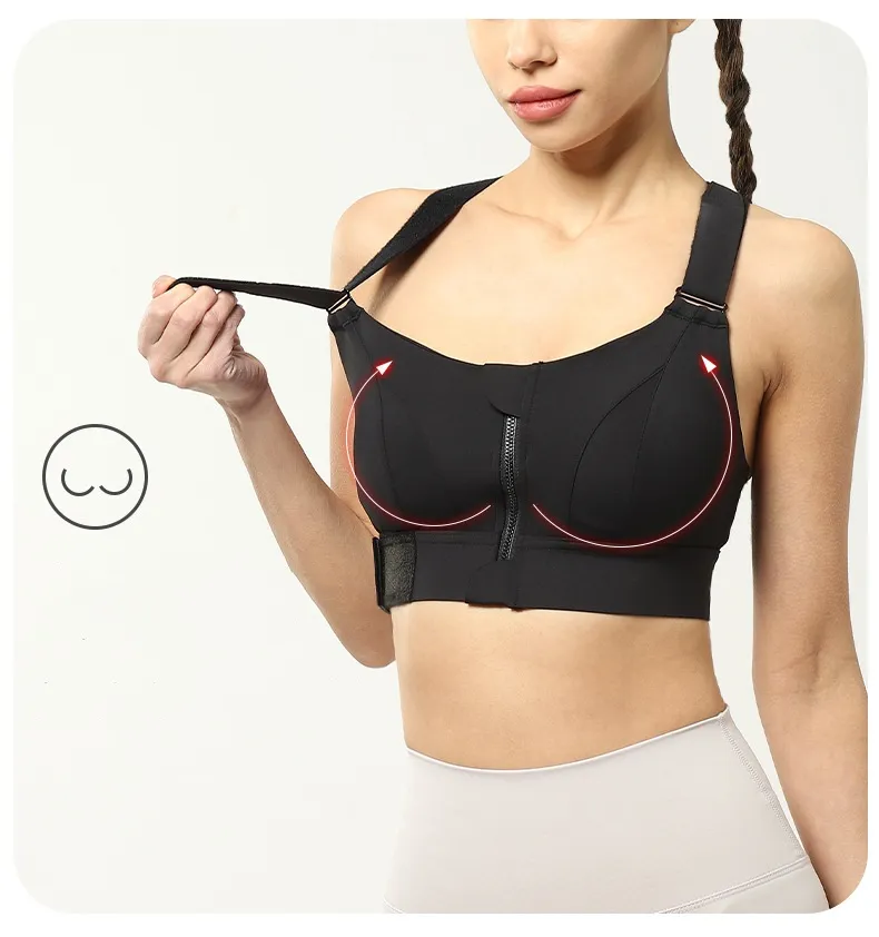 Plus-size front-zip sports bra, second colour