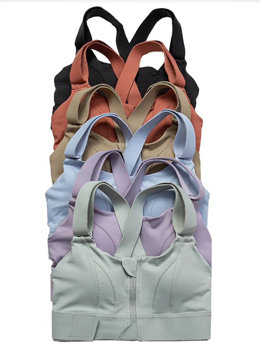 Plus-size front-zip sports bra