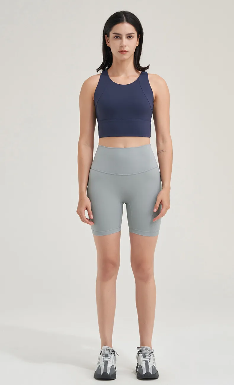Double-brushed high-waist shorts