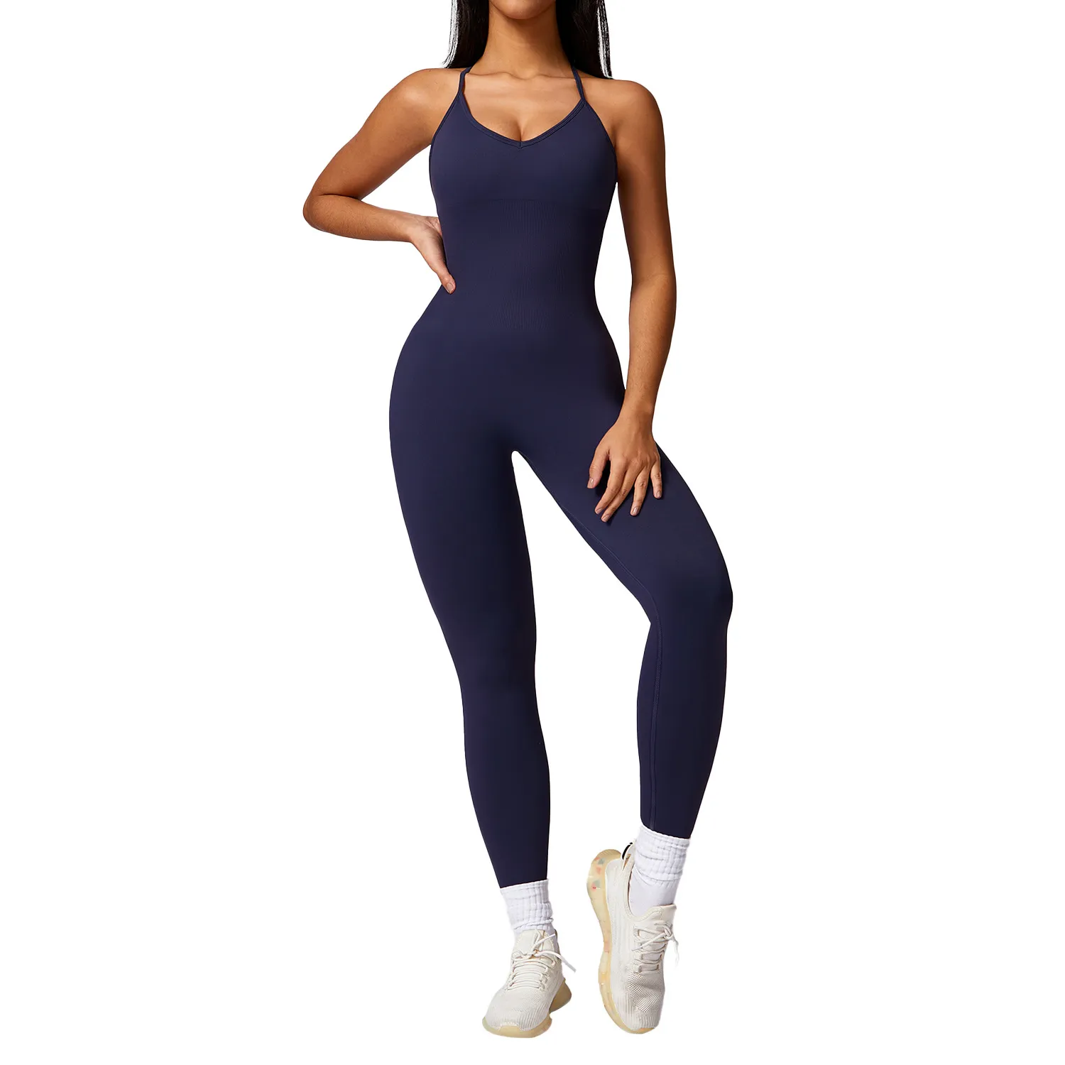 Seamless cutout open-back bodysuit