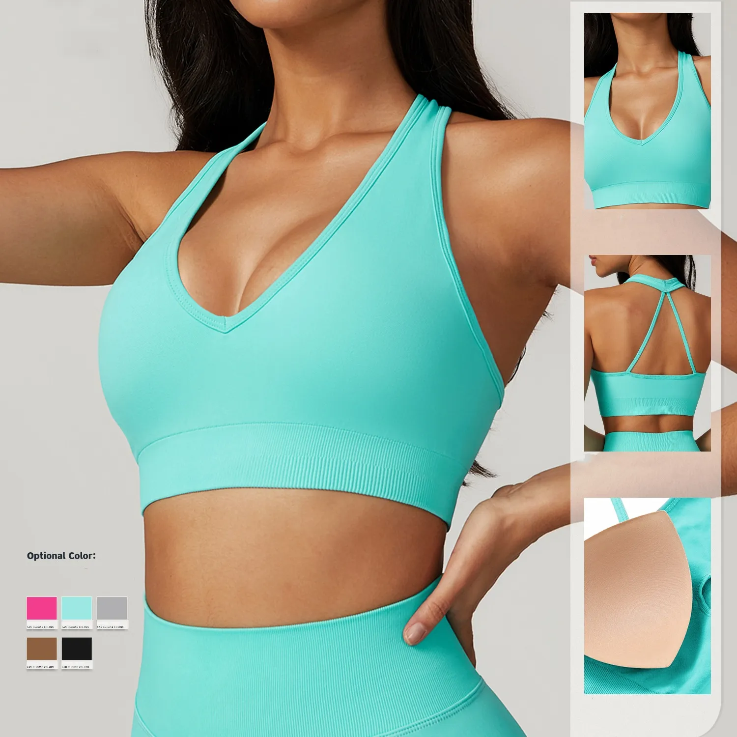 Halter quick-dry sports bra