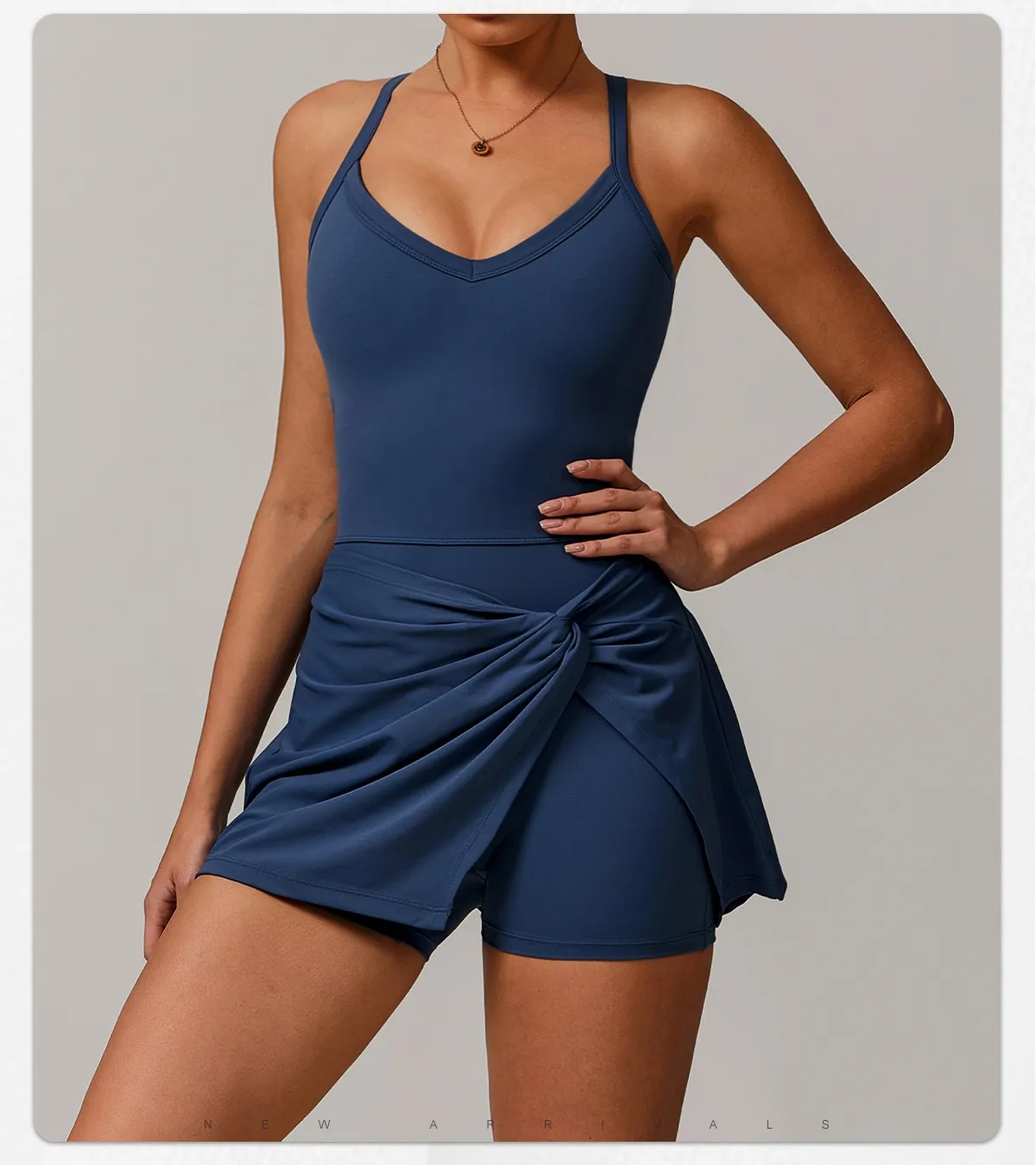 Recycled twist-back tennis dress