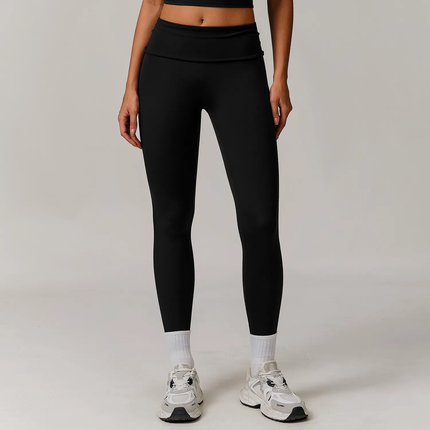 Recycled fold-over waistband leggings