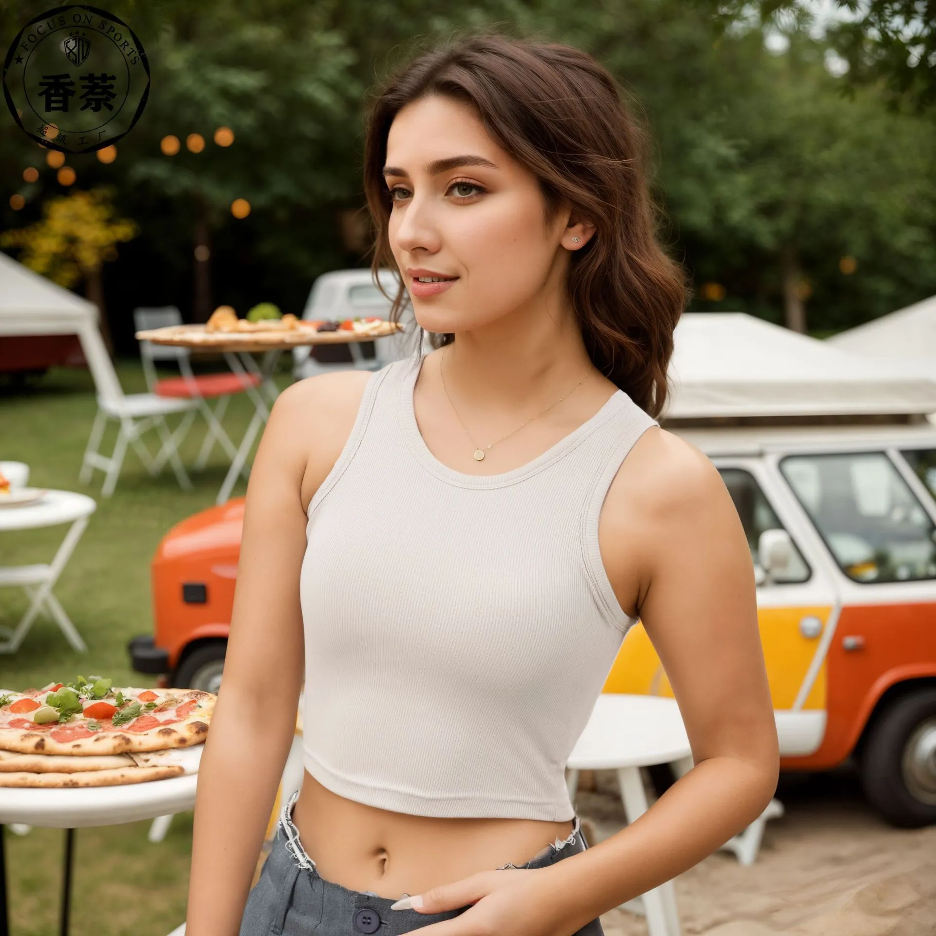 Layered built-in-bra tank