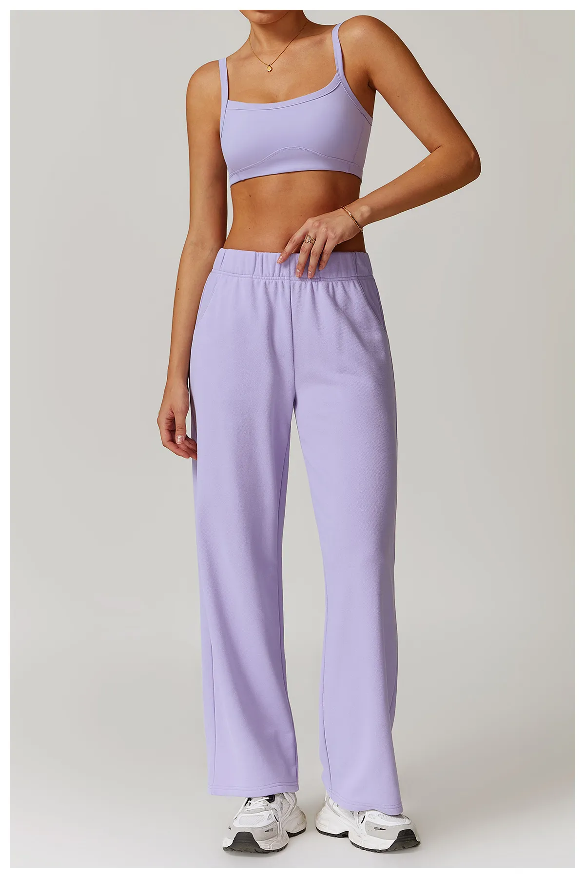 High-waist straight-leg joggers